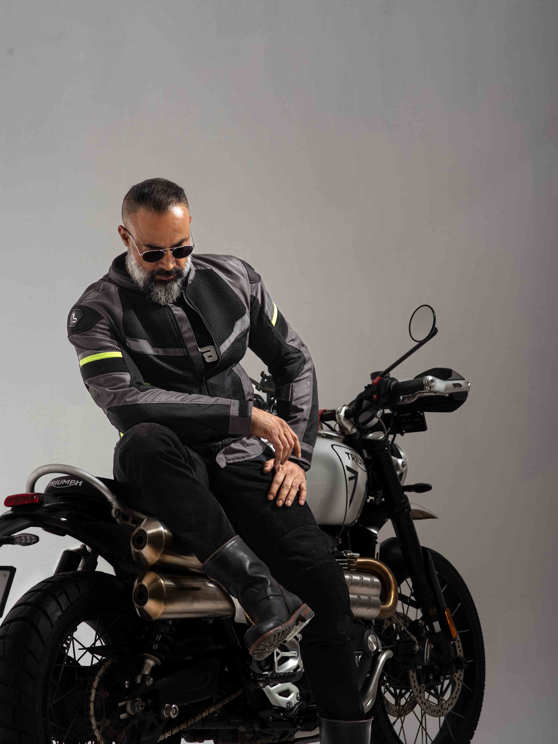 Bikeratti grey neon mesh riding jacket 