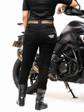 Bikeratti Raven Lady riding Jeans